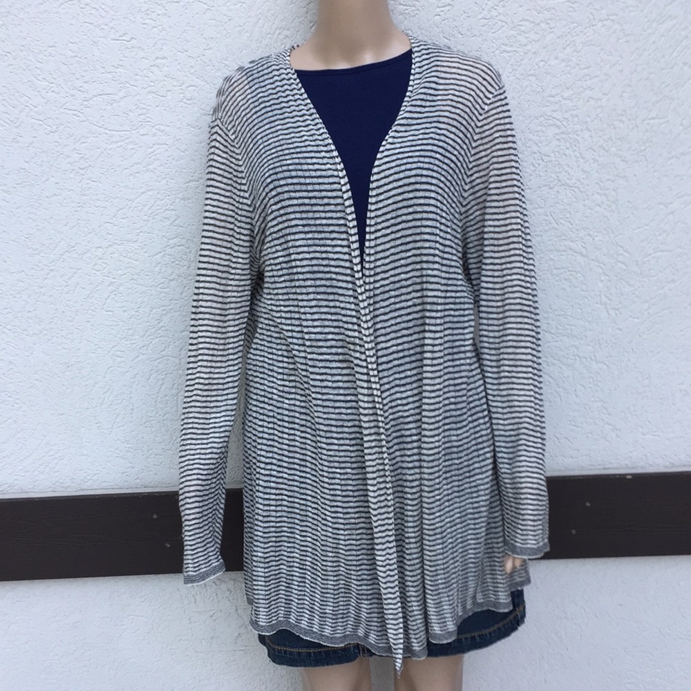 Eileen Fisher XL cardigan sweater striped